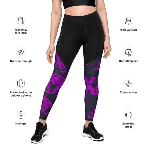 purple xxexplicit Sports Leggings